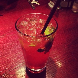 My third drink was a cranberry mojito. Be still, my heart! (Personal photo.)